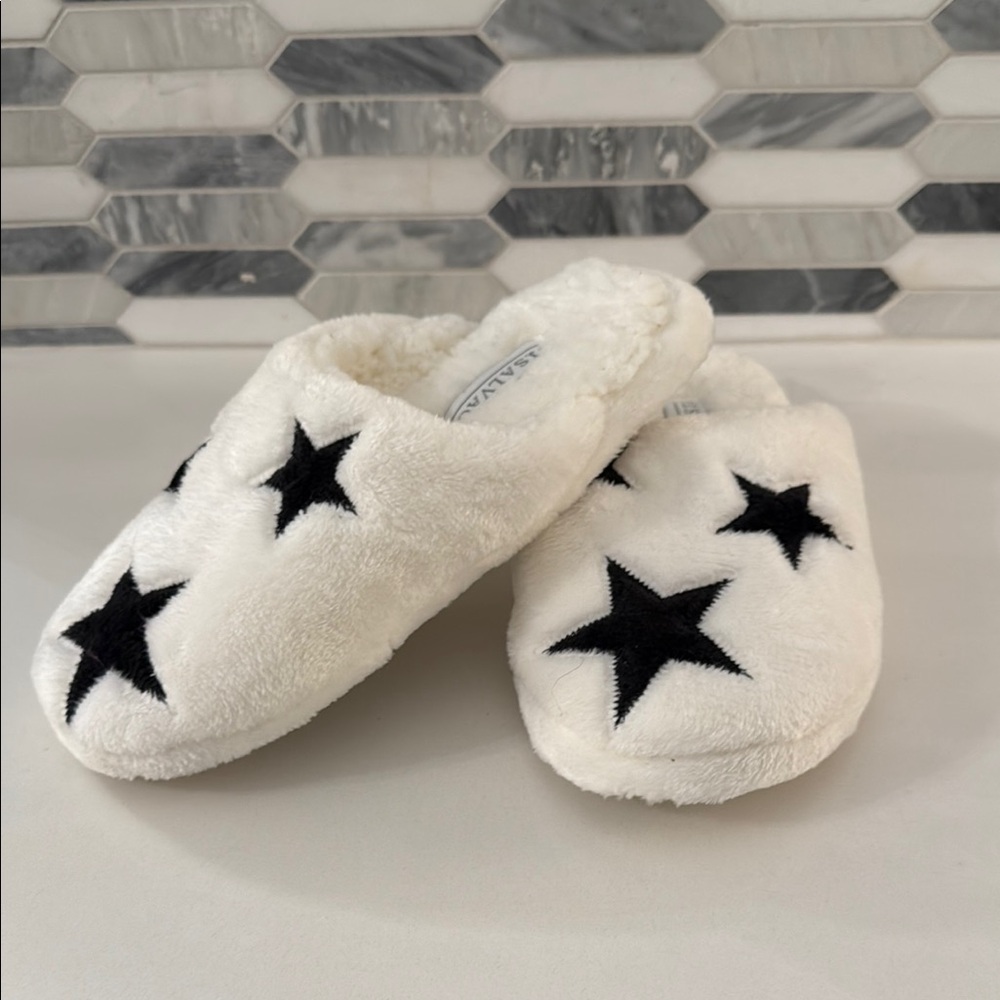 PJ Salvage White and Black Starry Slippers